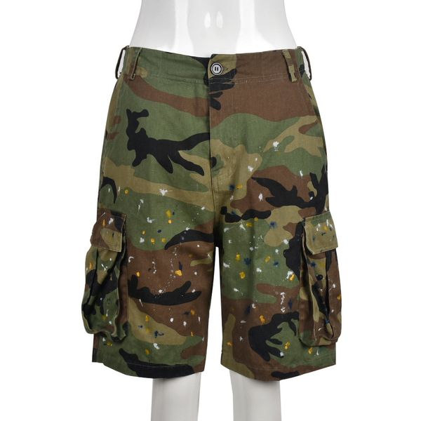 Nouveau 2024 Camouflage Shorts été femmes mode Cargo pantalon court avec poches décontracté pantalon droit ample Y2K Streetwear vêtements en gros 9721