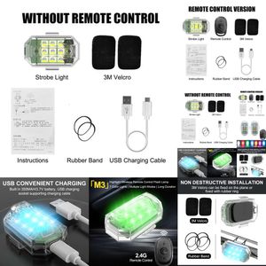 Nouveau 2024 Car Strobe Light Light Remote Lampe Avertissement Flash LED Contrôle sans fil Scooter Scooter Anti-Collision Indicateur