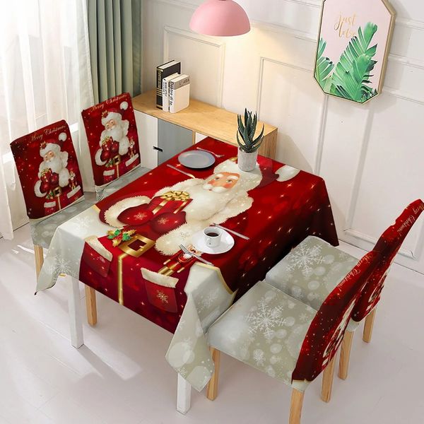 Nouvelle nappe imprimée et chaise de Noël de Noël