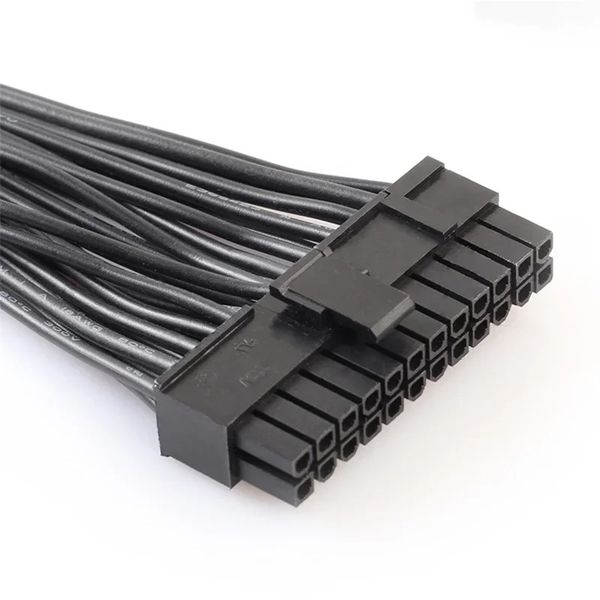 Nuevo adaptador de extensión de cable de tres PSU de 30 cm de 30 cm para 20+4 convertidor de cable de cable de sincronización de alimentación de placa base ATX de 20+4 pines