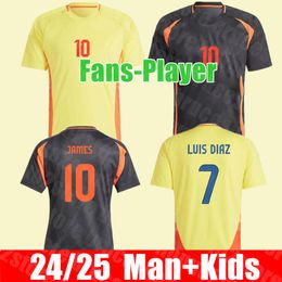Nouveau 2024 ColOMbiA JAMES Soccer Jerseys Kids Kit 2025 CoLUmBIa National Team Football Shirt Home Away Set Camisetas Copa America D.VALOYES ARANGO C. CHUCHO CUADRADO