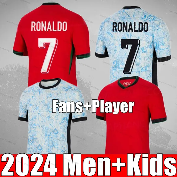 Nuevo 2024 CR7 Soccer Jerey 24 25 Ronaldos Joao Felix Ruben Dias Fútbol Hirt Bernardo B. Fernandes Portugal Silva Camia de Futebol Joao Cancelo Men Kid