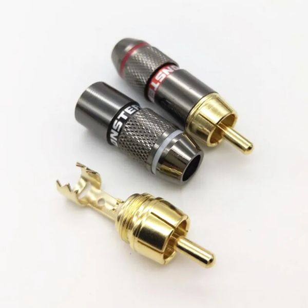 Nuevo 2024 Direct Monster RCA Lotus Cable de audio Audio enchufe Cobre de cobre RCA Soldadura Cable de bloqueo de bloqueo de 6.0 mm para el cable de audio de loto