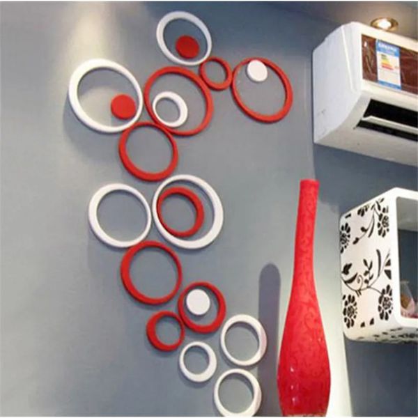 Nouveau 2024 Cercles de bricolage autocollants à l'intérieur décoration stéréo stéréo amovible 3d Art Wall Stickers Pegatinas de paed Stickers MURAUX pour les enfants mur