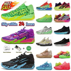 Nuevo 2024 Fashion Mb.03 Lamelo Ball Basketball Shoes Designer Signature Shoe MB 2 MB 1 Rick y Morty Forever Rare Rare Blue Hive Guttermelo Mens Melo Sneakers