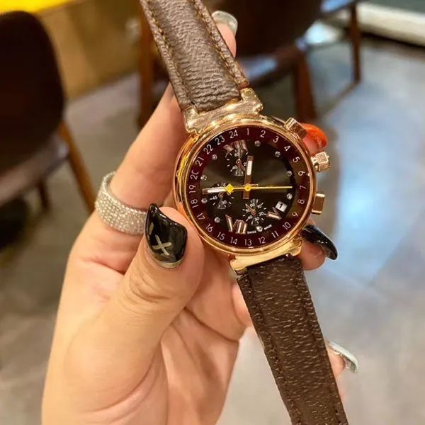 Nuevo 2024 Fashion Women Watches Top Brand Designer Watch 32 mm Diamond Wristwatches Reloj de cuarzo de cuero para damas Regalo del Día de la Madre de San Valentín de Navidad