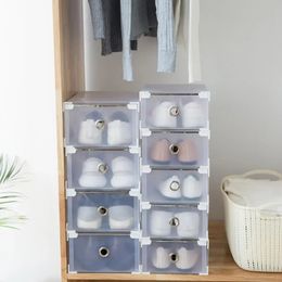 Nueva caja de almacenamiento de plástico plegable 2024 espesas de ropa de ropa de cajas Organizador de almacenamiento transparente para accesorios de espacio para ahorrar en el hogar1.Claro