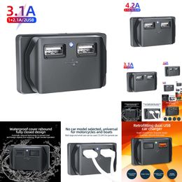 NOUVEAU 2024 HON AUTO Electronics Double chargeur USB Car Charger 3.1A 4.8A 12V 24V pour moto