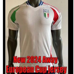 Nueva camiseta de Italia 2024 Copa de Europa de Italia camiseta blanca visitante Raspadori Verratti Barrera Donnarumma camiseta Totti Politano Miretti camiseta de fútbol versión de jugador