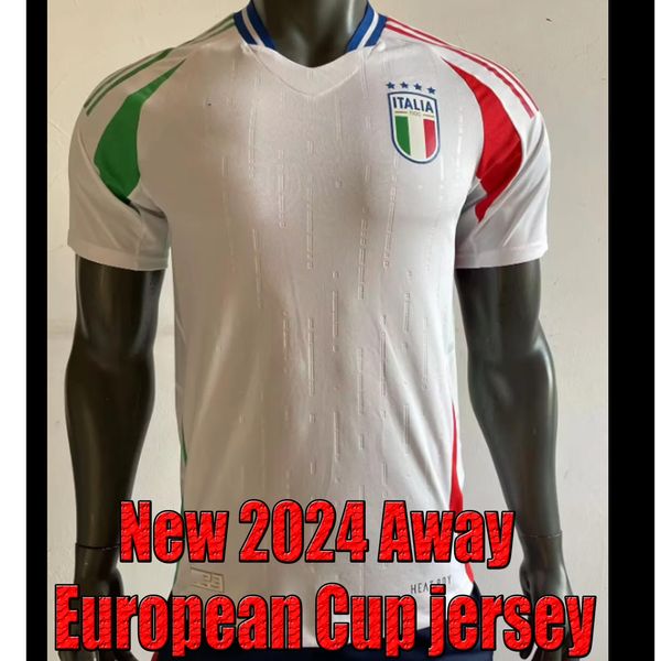 Nouveau maillot Italie 2024 Coupe d'Europe Italie maillot extérieur blanc Raspadori Verratti Barrera Donnarumma maillot Totti Politano Miretti maillot de football version joueur