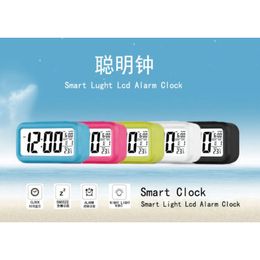 new 2024 LED Digital Alarm Clock Backlight Snooze Mute Calendar Desktop Electronic Bcaklight Table Clocks Desktop Clock Battery for LED for