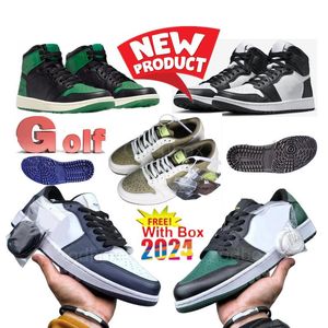 1 Scarpe da corsa Low Golf Neutral Olive 1s Bordeaux Eastside 1961 Regalo Dare brevetto High Golf Midnight Navy Bianco Nero Panda Out The Mud Chicago Golf Shoe 2024