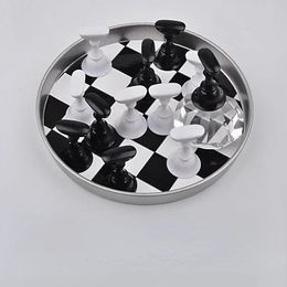 NIEUW 2024 MANICURE CHESSBOARD PLANT HOLDER CRYSTAL GEM BASE Oefening Stand lotus stoel manicure schaakbord - voor manicure schaakplaat -