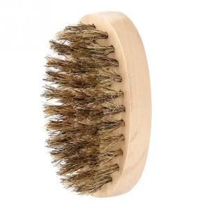 Nieuwe 2024 Men Soft Baardborstel Moustache Kam Ovaal Bamboe Handgreep Skeborstel Kapper Salon Baard Vormgereedschap Gezichtsbaard Reinigingsgereedschap Forfor