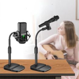 NOUVEAU 2024 Microphone Stand Bureau Tripod Table Portable Table support Mic Mic Mic Mic Clip support support avec base légère de base