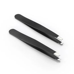NUEVA 2024 Modelo de acero inoxidable Black Sweezers de cejas puntiagudas para cuidados de precisión y cuidado de belleza - Clip de cejas de acero inoxidable Negro