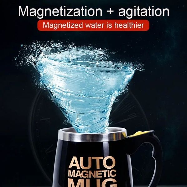 Nouveau 2024 Nouvelle tasse magnétique auto-agitation automatique Créatic en acier inoxydable Café Milking Tasse mélangeur de mélangeur intelligent paresseux