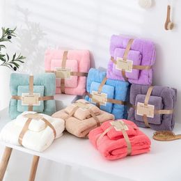 NIEUW 2024 Nieuwe microvezel handdoek Set Coral Fleece Absorberend haar Zwemmen Face hand Badhanddoek Sets Microveibre Badkamer handdoeken Sets voor koraal