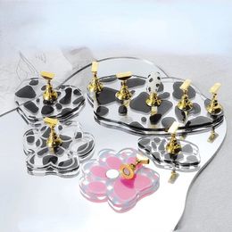 NIEUW 2024 NIEUW NIEUWE MILKKOEPPATROON MAGNETISCHE NAIL HOUDER CAT PAW ONTWERP MANICURE PRAKTIJK HOUDERS NAIL Display Nail Tray Palette zeker, hier zijn 3