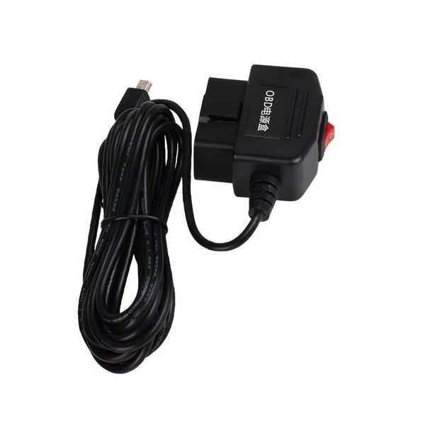 Nuevo 2024 Salida 5V 3A Mini Micro 5pin Puertos USB USB CAR OBD Adaptador Caja de alimentación de encendedor con cable de interruptor de 3.5 m para la carga de la leva del tablero.