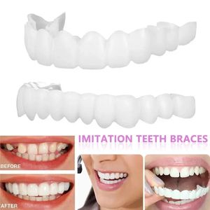 Nouveau 2024 Perfect Fit Whitening Whitening Fake dents Cover Snap sur le silicone Smile Veneers Teeth Tool Upper Beauty Tool Cosmetic Dents Livraison gratuite