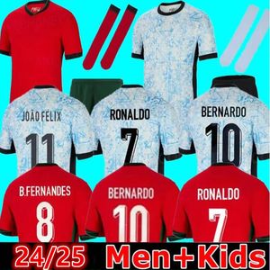 Nouveau 2024 Jerseys de football portugais Kits de football pour enfants Portugals Fernandes Bernardo Joao Felix Jersey Mens 2025 Portuguesa Shirts 24 25 Portugieser Football Shirt