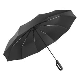 new 2024 Reinforce Ring Clasp Fully Automatic Umbrella Men Women 10 Double Bone Large Folding Windproof Strong Waterproof Sturdy Umbrella