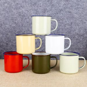 NOUVEAU 2024 Retro Ematel Cup Water Mug lisse Surface Tumble Tasse d'émail tasse de café à bière tasse de consommation de boisson pour la tasse d'émail rétro pour émail rétro