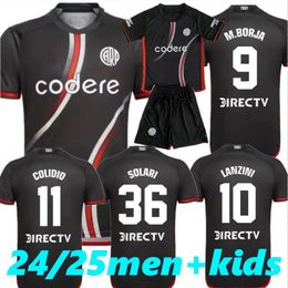 NOUVEAU 2024 RIVER PLACE TROISIÈME MEUAUX SOCCER NOIR 24 25 Black M Borja Lanzini Colidio Solari Kid Adult Kid Kit Football Shirts Fans Player Player Version