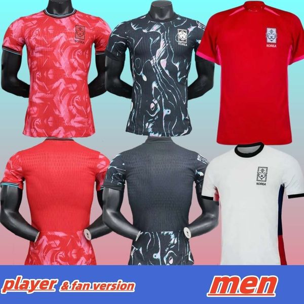 Nouveau 2024 Corée du Sud Jersey de football Heung-Min Son Kang dans l'équipe nationale Lee 24 25 Chemise de football Hommes Enfants Kit Set Home Away Hommes Uniforme Rouge Noir Fan Player Version