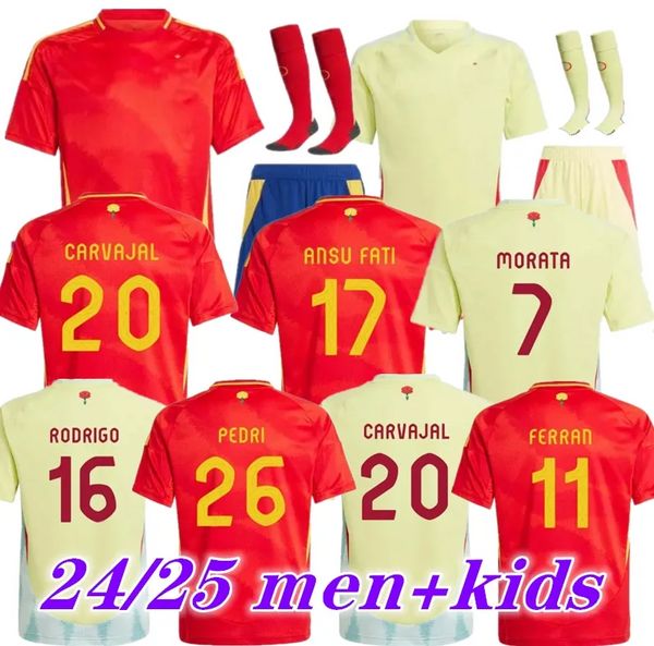 Nouveau uniforme d'équipe nationale de Jersey de Jersey espagnol 2024 24 25 canales ANSU Ferran Fati Koke Asnsio Asla Pedri Morata Morata Kit Football Men's Football Shirt