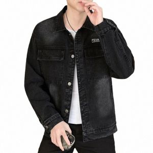 Nouveau 2024 Printemps Automne Cott Vestes en denim à capuche pour hommes Casual Loose Jeans Hip Hop Streetwear Cowboy Manteaux Jeunes Tops Vêtements y1jD #