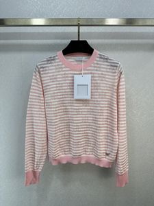 Nieuwe 2024 Spring Tops Runway Sweaters O nek lange mouw high-end jacquard pullover dames designer kleding 0226-10