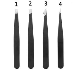 new 2024 Stainless Steel Eyebrow Clip Black Pointed Eyebrow Tweezers Plucking Beauty Too pince a epiler for Stainless Steel Eyebrow Clip for
