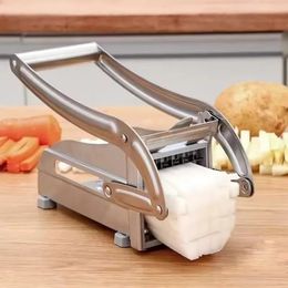 Nouveau 2024 en acier inoxydable Slicer Cutter Cutter French Frises Cutter Machine For Kitchen Manual Vegetable Cutter Kitchen Gadgets pour
