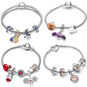 Ensemble de bracelets pour femmes, chaîne cloutée en argent Sterling 2024, cœurs infinis, Clip scintillant, perles de verrouillage, nouvelle collection
