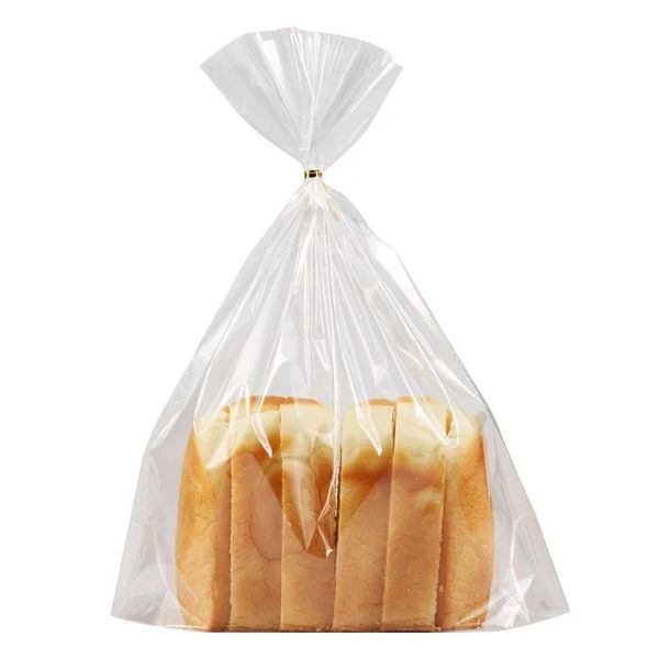 Nouveau sac en plastique transparent en 2024 sac à biscuits à biscuits à sucette à bonbons avec pain d'autocollant de flocons de neige