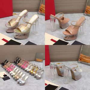 Nouveau 2024 Transparent Slipper Women Platform Sandals Sandals Designer Dreigner Baille Boucle Casual High Heel Open Toe Beach Shoes S Qualité d'origine