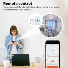 Nieuwe 2024 Tuya WiFi draadloze deurbel geen batterij vereist waterdichte outdoor draadloze deurbel Smart Life app Smart Door Bell - voor -