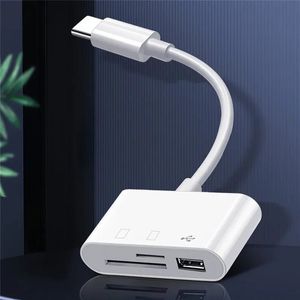 NIEUW 2024 TYPE-C-adapter voor TF, CF, SD, OTG-geheugenkaarten, recorder, compacte USB-C-flitser, voor iPad Pro, MacBook, USB Type C, kaarttype-C