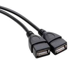 Nouveau câble USB 2.0 USB 2024 A 1 mâle à 2 double USB Female Data Hub Power Adapter Y Splitter USB Charging Power Cord Extension