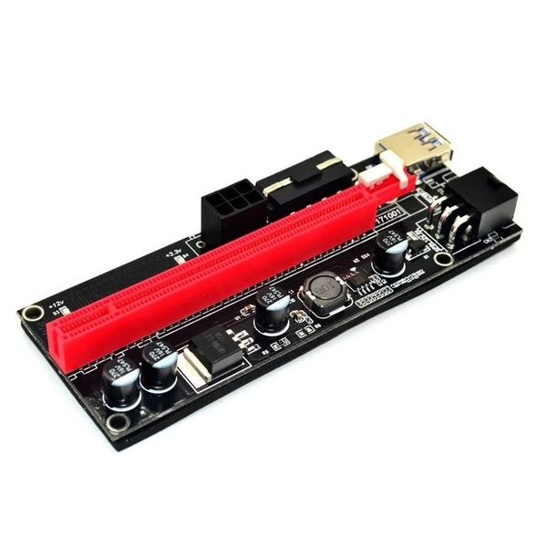 Nueva Tarjeta Riser PCI-E 2024 VER009S 009S PCI Express PCIe 1x a 16x Extender 0.6M USB 3.0 Cable SATA a 6pin Potencia para tarjeta de video1.Cable de extensor para tarjeta de video