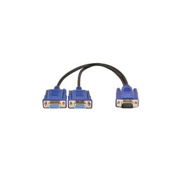 Nouveau câble de séparateur VGA 2024 1 ordinateur à double 2 adaptateur moniteur Y Splitter mâle au cordon métallique VGA pour le PC pour ordinateur portable