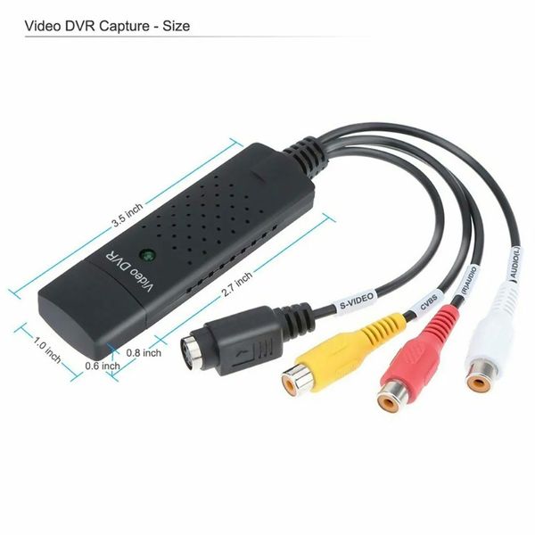 Nouveau 2024 VHS To Digital Converter USB 2.0 Video Converter Audio Capture Card VHS Box VHS VCR TV To Digital Converter Support Win 7/8 / 10USB