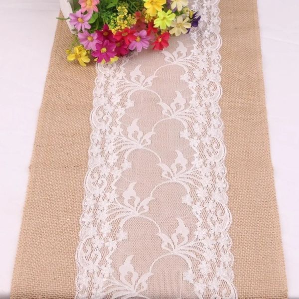 Nouveau 2024 Vintage rétro Burlap Linon Jute Event de fête Fourniture Grass Mariage du Nouvel An NOUVELLES CHAPS CHILL