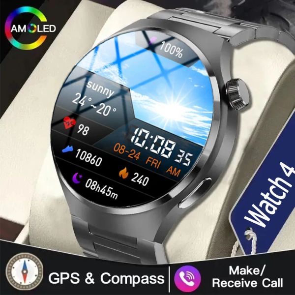 Nuevo 2024 Watch 4 Pro Sports Sports Smart Watches for Men Bluetooth Call Temperatura corporal Oxígeno Oxígeno Smartwatch Men Music Ai Voice