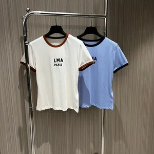 Nieuwe 2024 Women Street Wear Casual Letter T Shirts Cotton Korte mouwen O-Neck Summer T-stukken Tops Designer Losse T-shirts