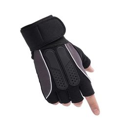 Nuevos guantes de gimnasio 2024 Guantes de pesas sin dedos para hombres para hombres acolchado sin barrido de protección de palma de protección de muñeca Guantes de ejercicio con