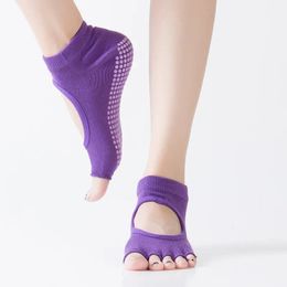 Nieuwe 2024 Yoga Toe Garter Grip Pilates Ladies Toevelloze sokken voor Pilates Barre Fitness Non-Slip Socks zeker, hier zijn de relevante lange tail