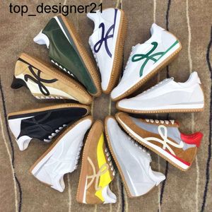 Nieuwe 2024ss Designer Platform Sneakers Dames Flow Runner Nylon Suède Kanten Sneaker Zachte Bovenste frenum Canvas Lente Herfst Honing Rubber Soprt dames herenschoenen